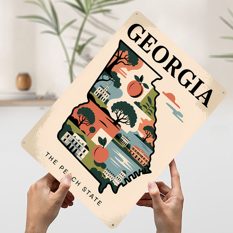 Mapa ilustrado de Georgia: The - Custom Map Poster reseña y precio