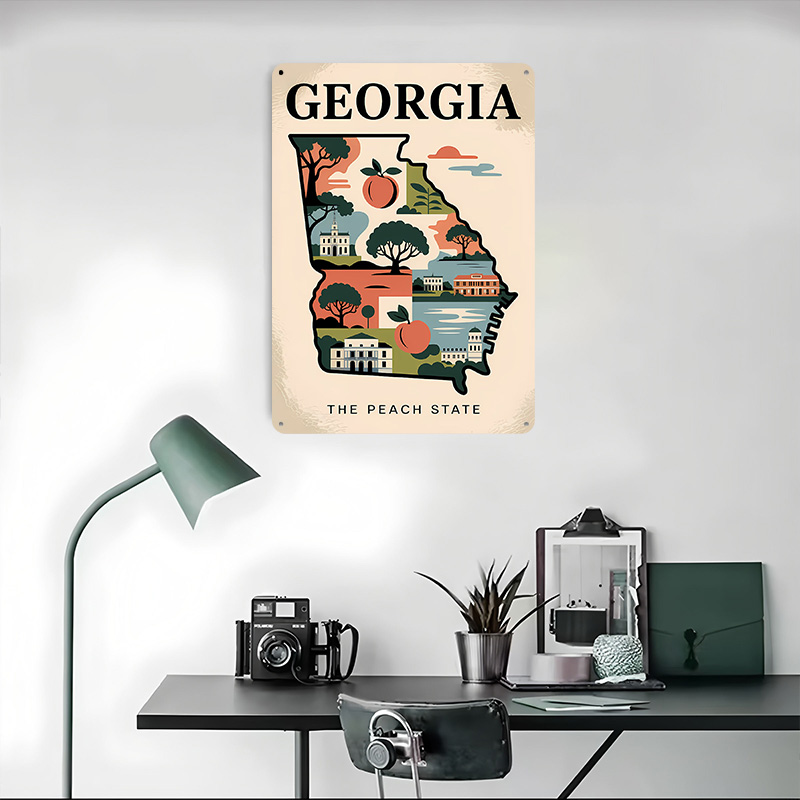 Mapa ilustrado de Georgia: The - Custom Map Poster reseña y precio