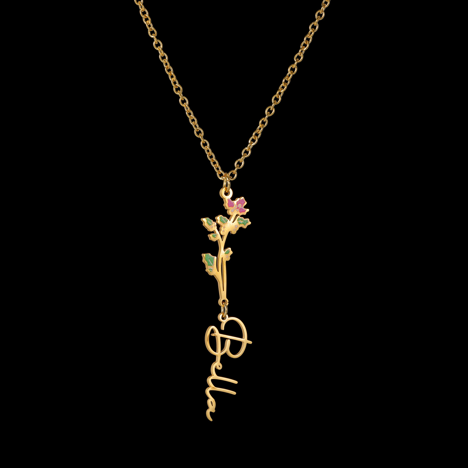 Acheerup-collar con nombre per - Birth Flower Necklace reseña y precio