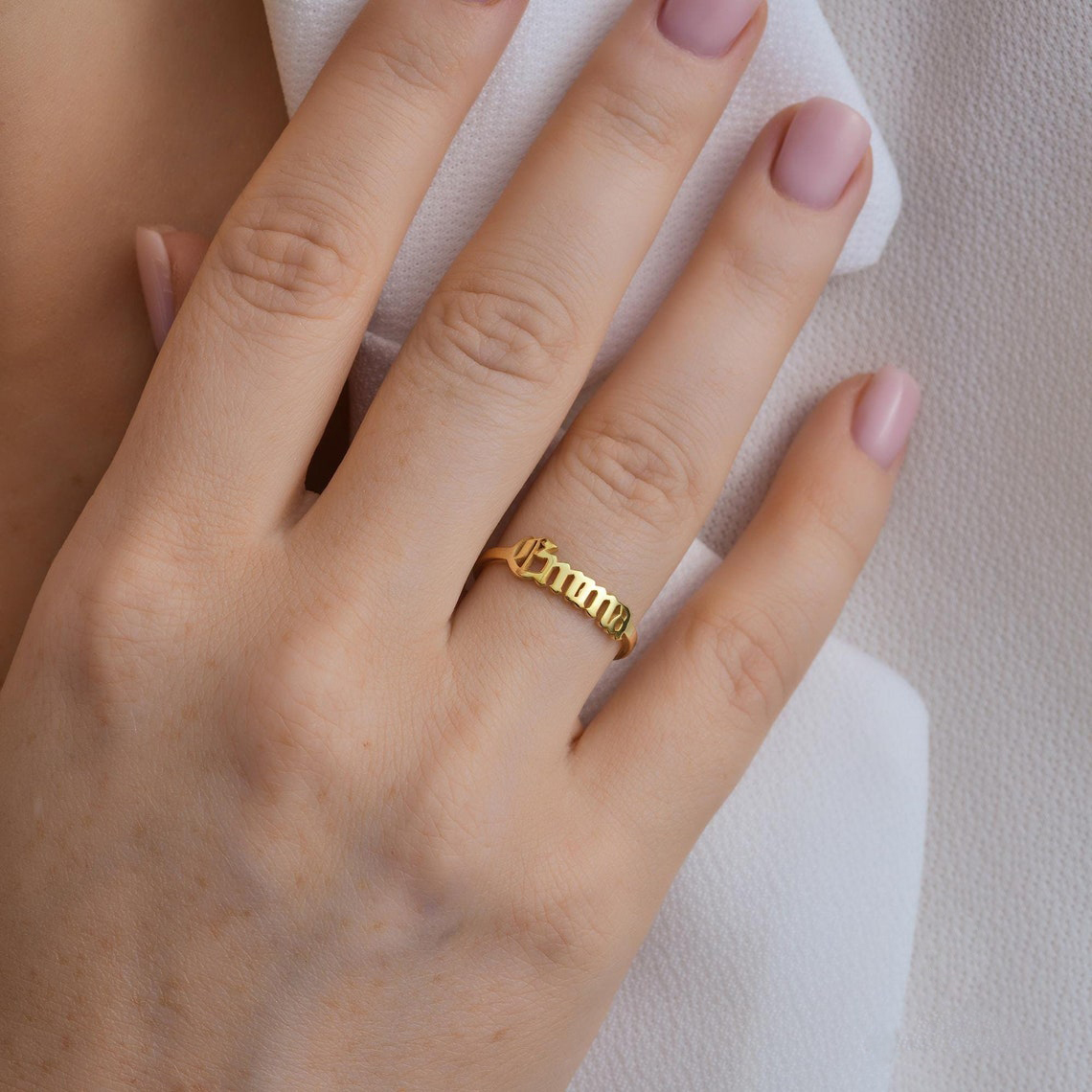 Anillo de oro personalizado pa - Initial Ring Custom reseña y precio