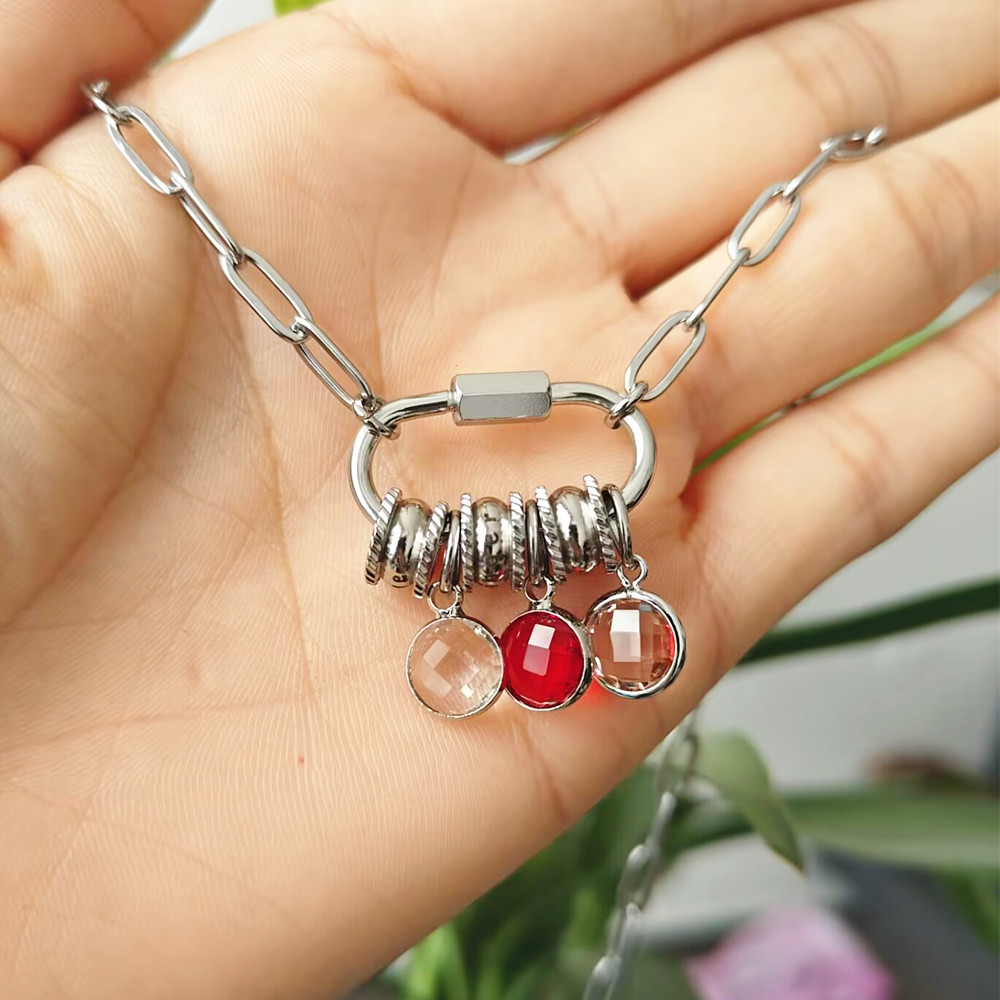 Mosquetón personalizado con no - Birth Flower Necklace reseña y precio