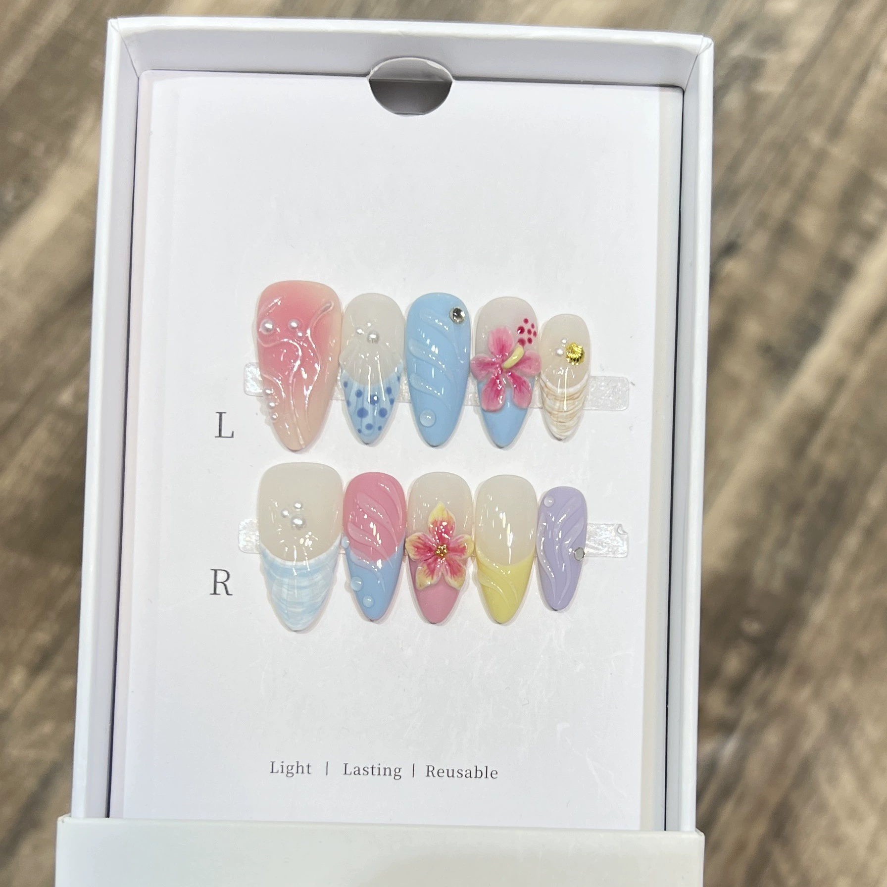 10 Uñas Postizas de Color Nude - Pressed Flower Art reseña y precio