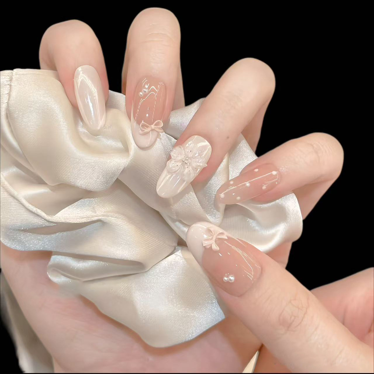 10 Uñas Postizas de Color Nude - Pressed Flower Art reseña y precio